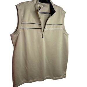 PGA Tour Beige and Black 1/4 zip vest L